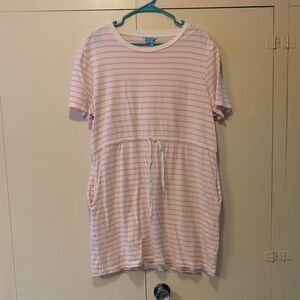 Draper James Pink and White Striped Mini Dress